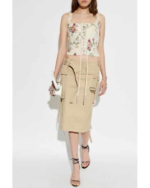 McQueen Natural Skirt With Slit