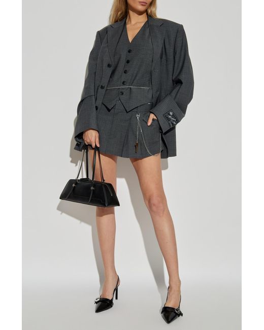 Alexander Wang Black Pleated Shorts