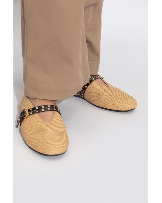 Alaia Women's Ballet Flat Brown Suede 293220