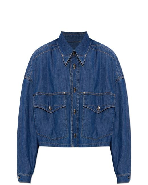 Versace Blue Loose-Fit Denim Jacket