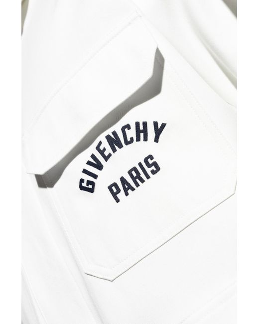 Givenchy White Shirt Jacket With Logo for men