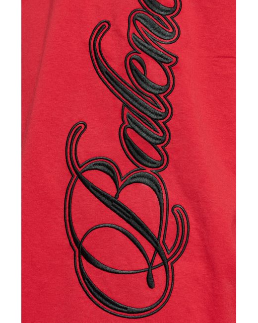 Balenciaga Red T-Shirt With Logo for men