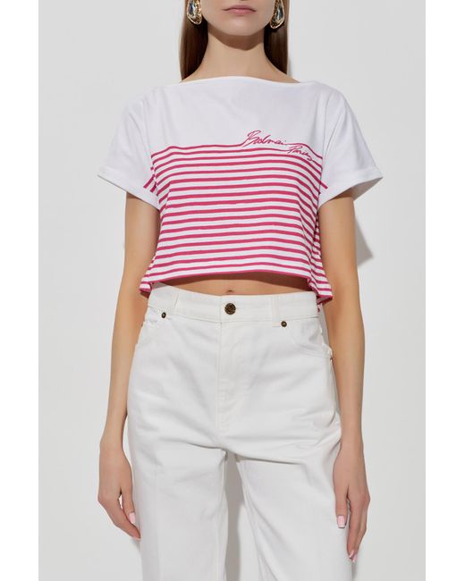 Balmain Pink Top With A Striped Pattern