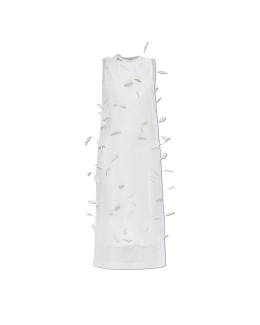 Jil Sander White Silk Dress
