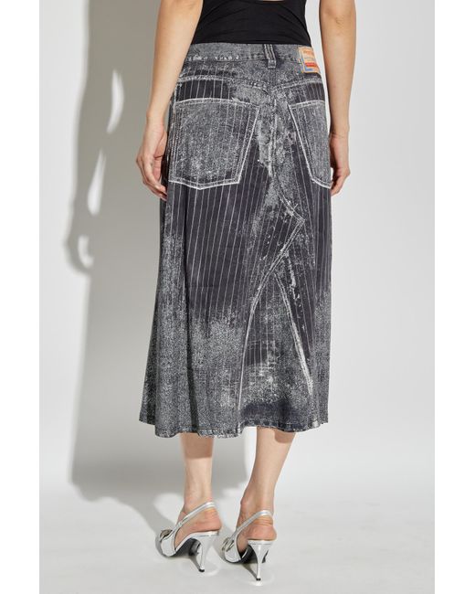 DIESEL Gray Skirt With O-Hanna Print