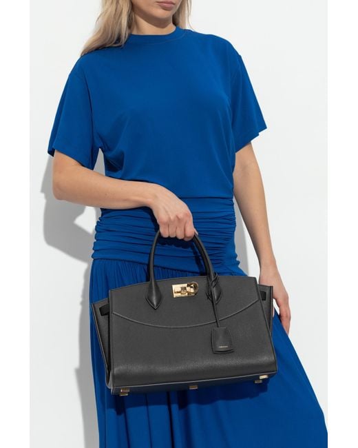 Ferragamo Black Shoulder Bag "Noth-South Hobo Large"
