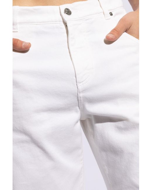Etro White Logo-embroidered Jeans, for men