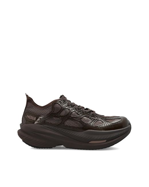Hoka One One Brown 'Mach X Caged' Sports Shoes for men