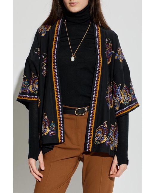 Etro Black Silk Kimono