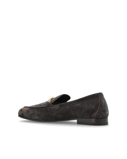 Versace Black Leather Shoes for men