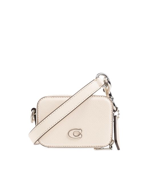 COACH Card Holder With Strap in Natural Lyst