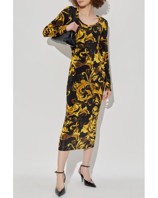 Versace Jeans Couture White Dress With 'Barocco' Print