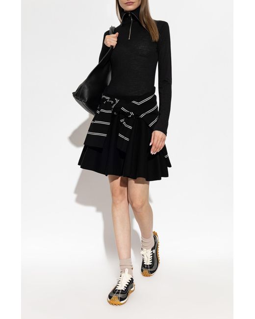 AMI Black Cotton Skirt