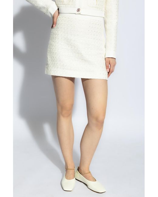 Casablancabrand White Tweed Skirt,