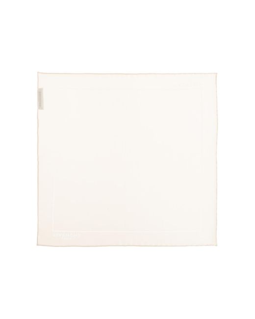 Givenchy White Silk Pocket Square for men