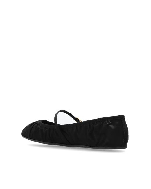 Dolce & Gabbana Black Satin Ballet Flats