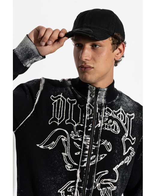 DIESEL Black Baseball Cap 'C-Bigdov' for men