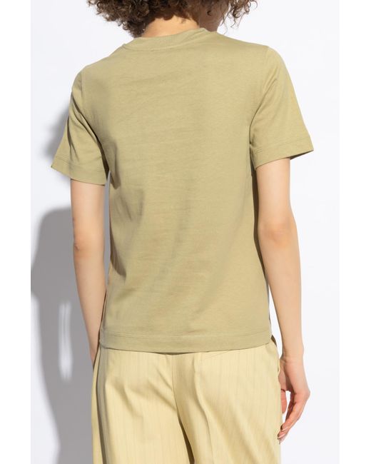 Burberry Yellow T-shirt With Logo,