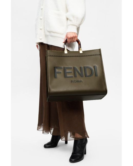 Fendi sunshine Shopper Bag Green Lyst Canada