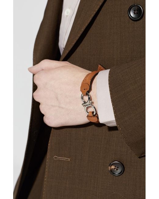 Ferragamo Brown Bracelet With Logo for men