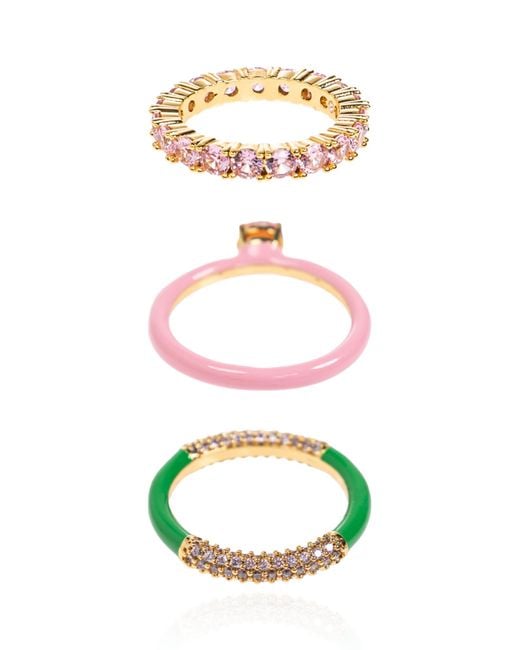 Kate Spade White Set Of Three Rings