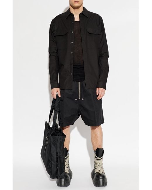 Rick Owens Black Shirt With Pockets for men