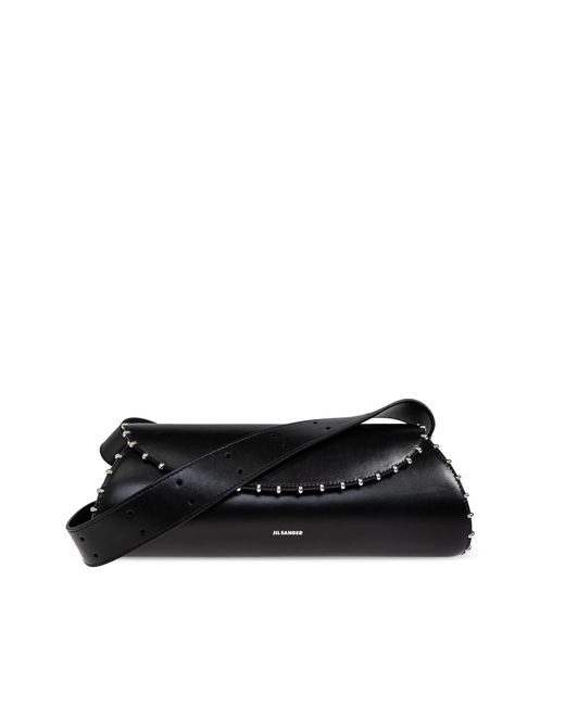 Jil Sander Black Shoulder Bag 'Cannolo Small'