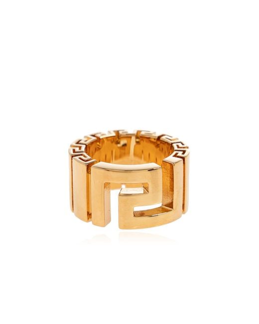 Versace Pink Ring With Greek Pattern