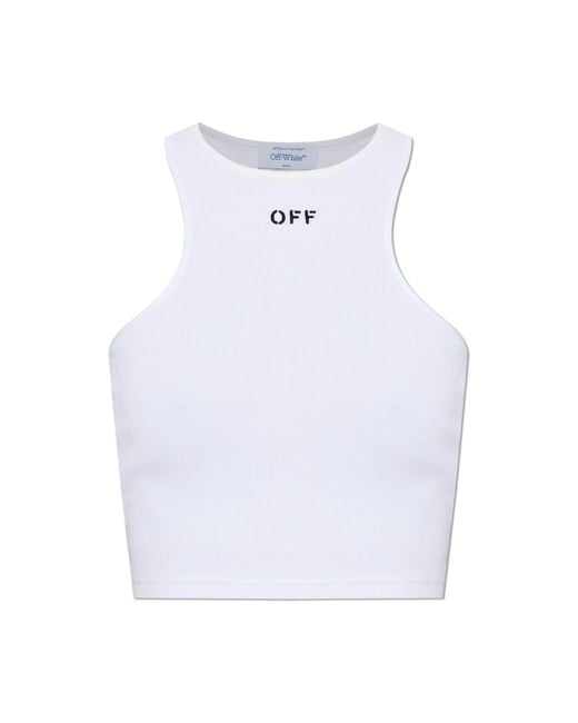 Off-White c/o Virgil Abloh White Short Top With Embroidered Logo