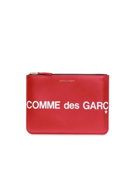 Comme des Garçons Red Logo-Printed Pouch