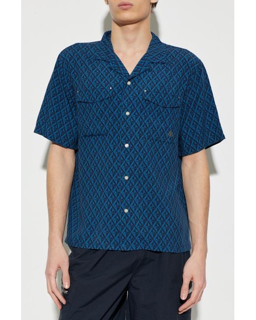 Moose Knuckles Blue Shirt With Monogram for men