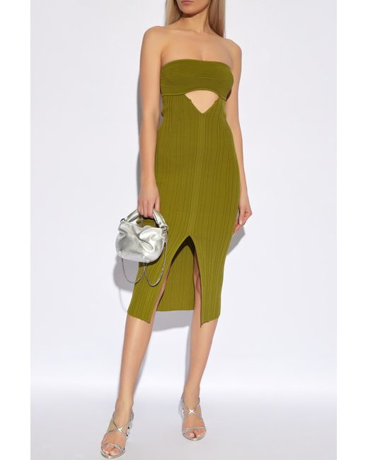 Cult Gaia Green 'christy' Ribbed Strapless Dress,