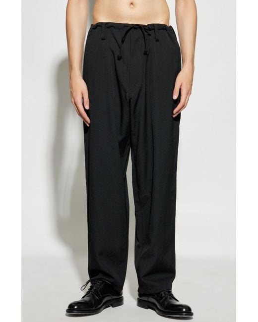 Yohji Yamamoto Black Wool Trousers for men