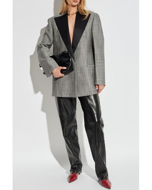 Jil Sander Gray Jacket With Silk Trim