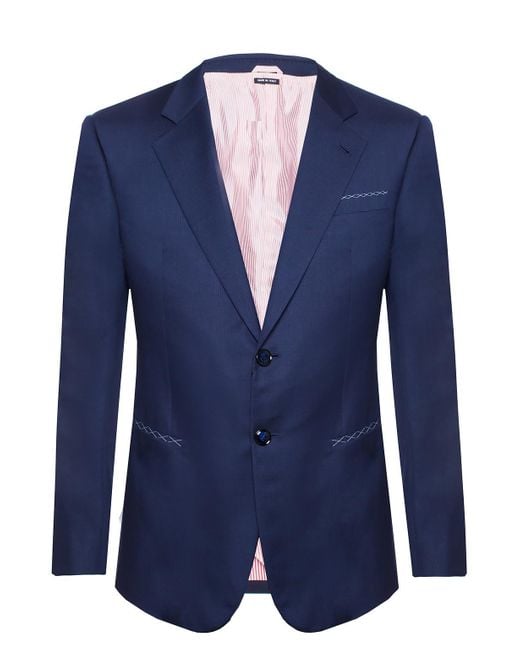 Giorgio Armani Blue Mini-check Suit for men