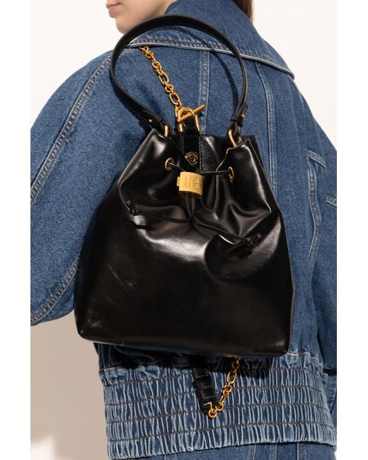 Balmain Blue Leather Backpack