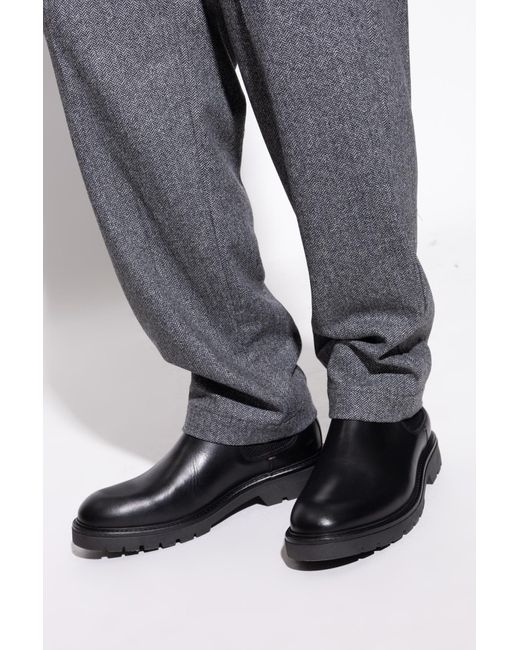 Paul Smith Men's Gray Leather Ankle Boots 'Xenon'