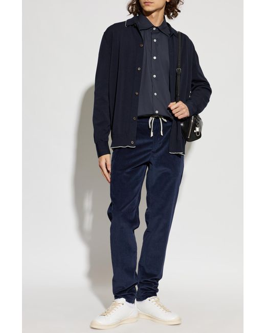 Eleventy Blue Cotton Cardigan for men