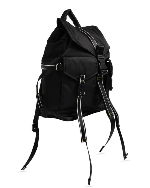 Ganni Black Backpack With Logo Patch