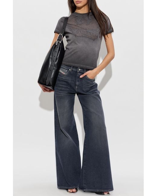 DIESEL Gray T-Shirt 'T-Ila-Aa7'