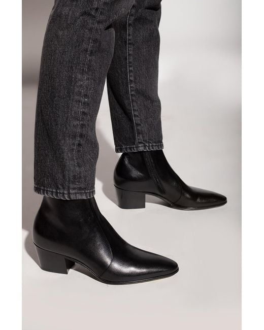 Saint Laurent 'Vassili' Heeled Ankle Boots in Black | Lyst