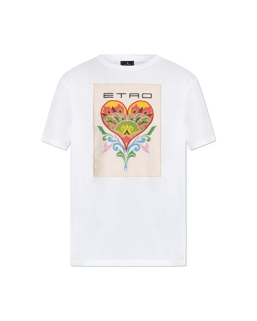 Etro Blue T-Shirt With Embroidery