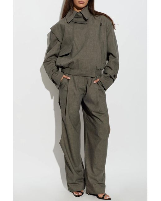 Christopher Esber Green "Cropped Trench" Jacket