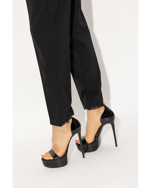 Dolce & Gabbana 'Keira' Platform Sandals in Black | Lyst