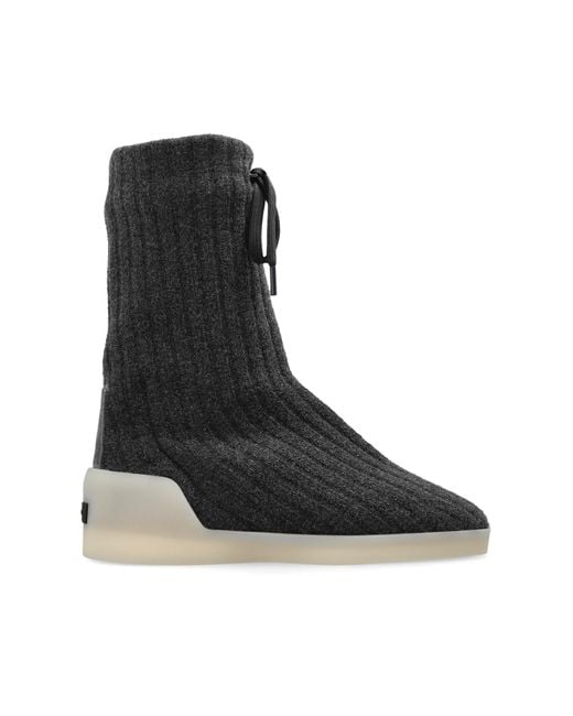 Fear Of God Black Ankle Boots Moc Knit Hi