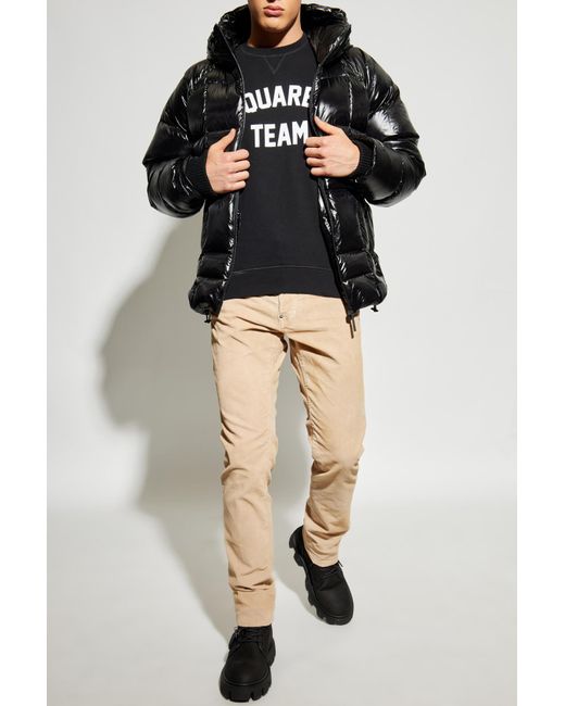 DSquared² Black Down Jacket With Hood for men