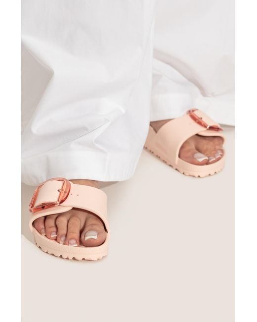 Birkenstock Pink "Madrid Big Buckle Eva" Slides