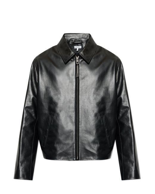 Loewe Blue Leather Jacket for men