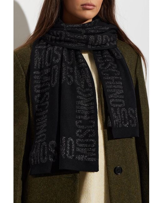 Moschino Black Scarf With Lurex Thread