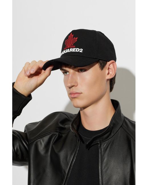 DSquared² Black Baseball Cap for men